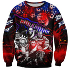 Step Into Horror Domain Bulldogs Football Sweatshirt Halloween Horror Movie Characters - Aussie Hoodie