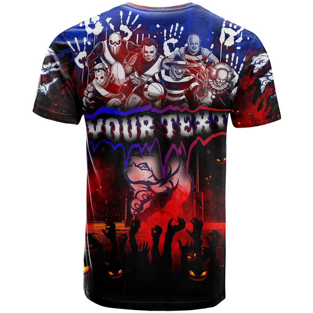 Step Into Horror Domain Bulldogs Football T Shirt Halloween Horror Movie Characters - Aussie Hoodie