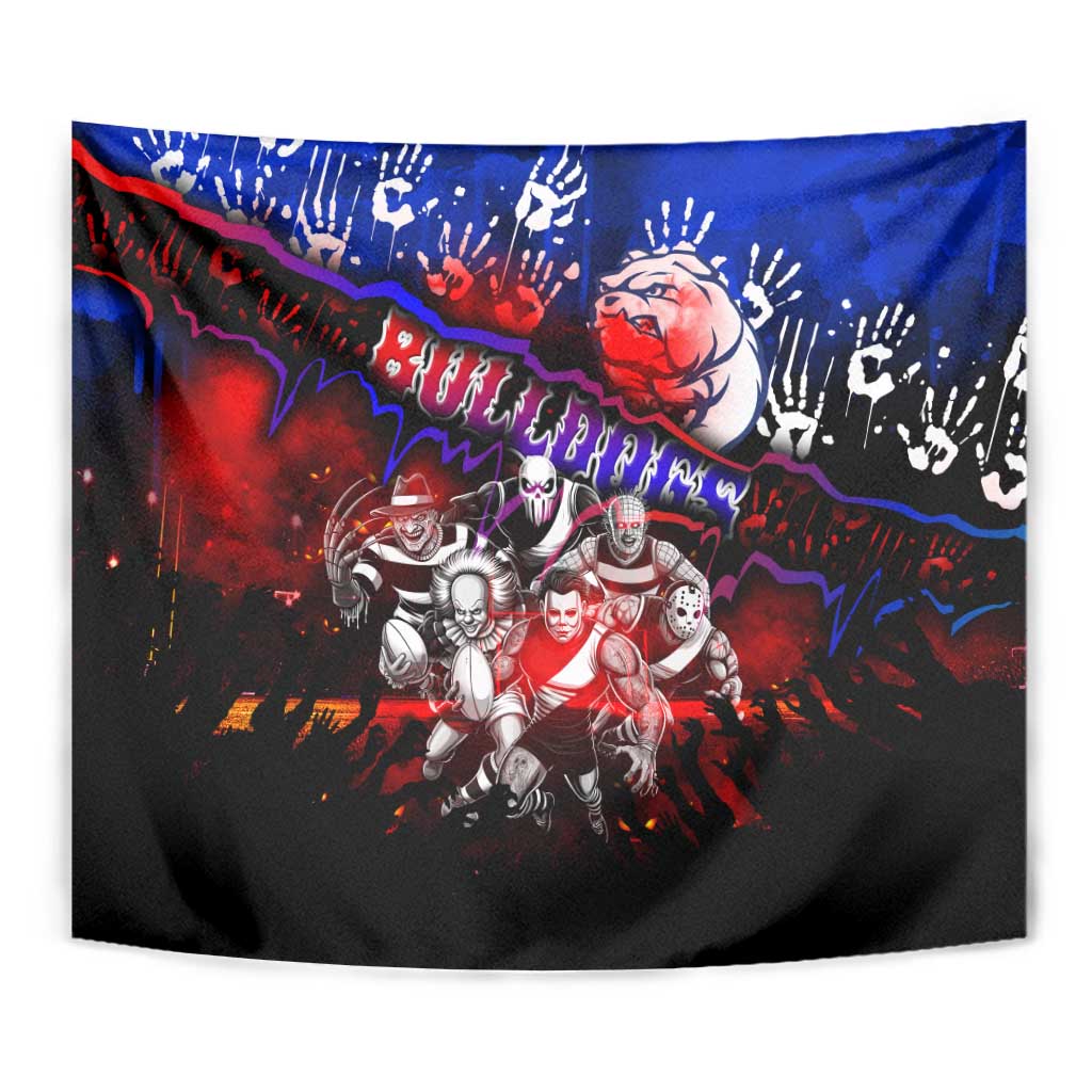 Step Into Horror Domain Bulldogs Football Tapestry Halloween Horror Movie Characters - Aussie Hoodie
