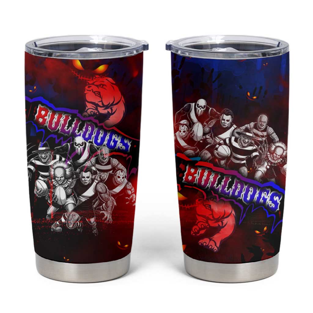 Step Into Horror Domain Bulldogs Football Tumbler Cup Halloween Horror Movie Characters - Aussie Hoodie