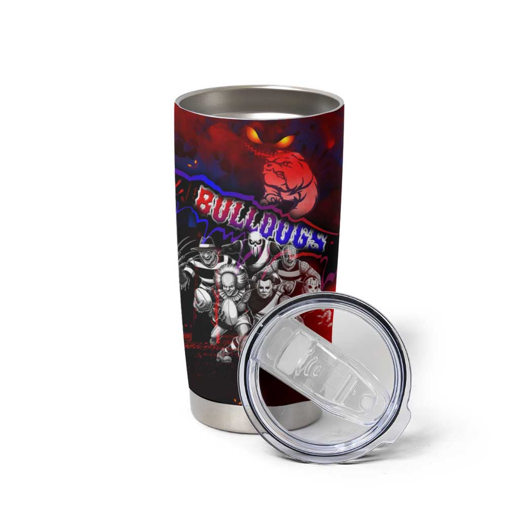 Step Into Horror Domain Bulldogs Football Tumbler Cup Halloween Horror Movie Characters - Aussie Hoodie