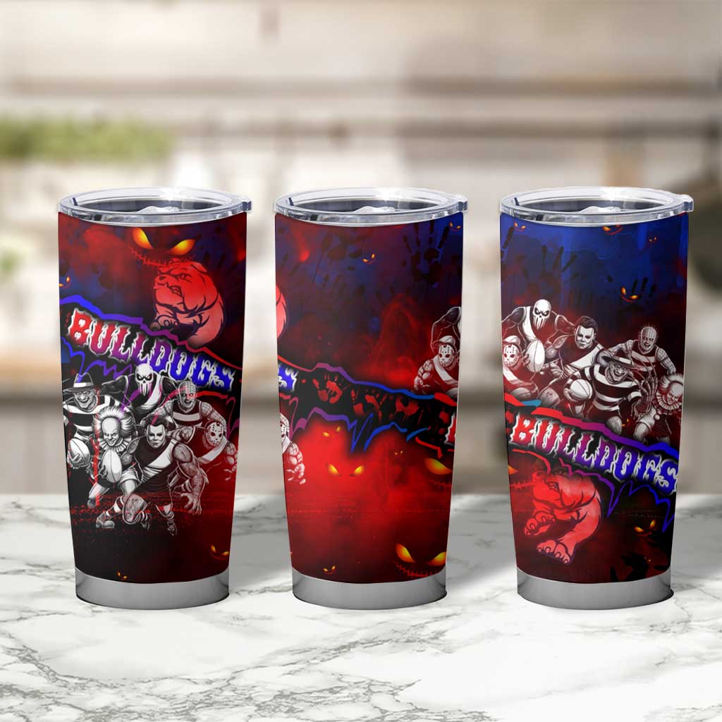 Step Into Horror Domain Bulldogs Football Tumbler Cup Halloween Horror Movie Characters - Aussie Hoodie
