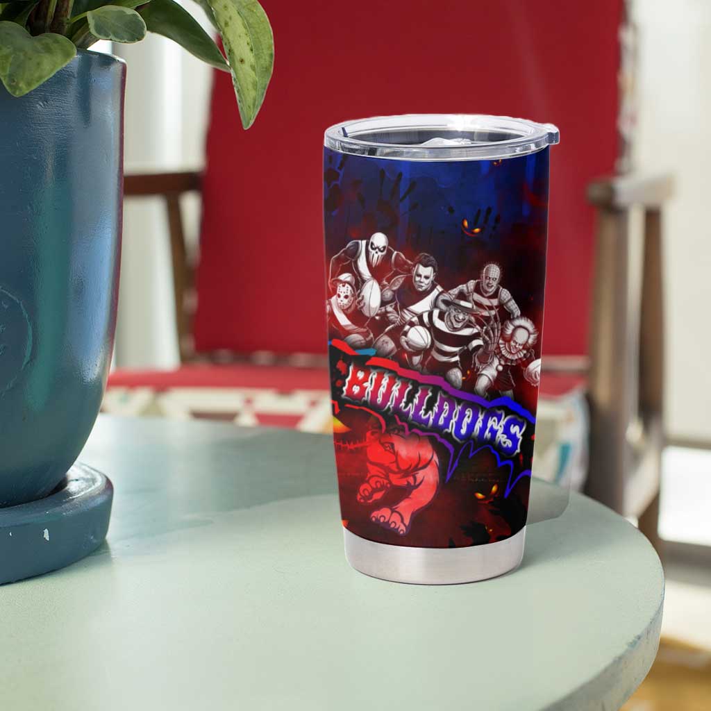 Step Into Horror Domain Bulldogs Football Tumbler Cup Halloween Horror Movie Characters - Aussie Hoodie