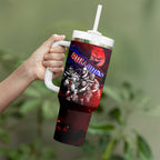 Step Into Horror Domain Bulldogs Football Tumbler With Handle Halloween Horror Movie Characters - Aussie Hoodie