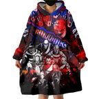 Step Into Horror Domain Bulldogs Football Wearable Blanket Hoodie Halloween Horror Movie Characters - Aussie Hoodie