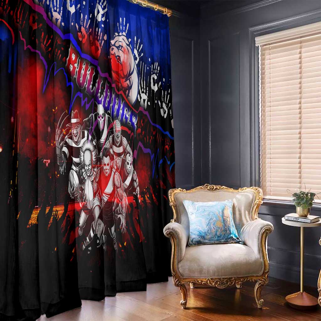 Step Into Horror Domain Bulldogs Football Window Curtain Halloween Horror Movie Characters - Aussie Hoodie