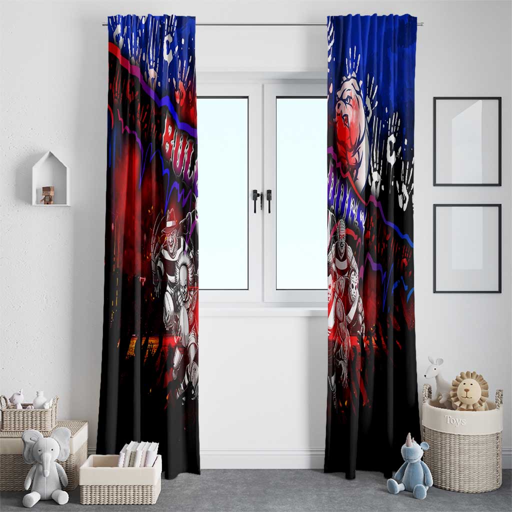 Step Into Horror Domain Bulldogs Football Window Curtain Halloween Horror Movie Characters - Aussie Hoodie