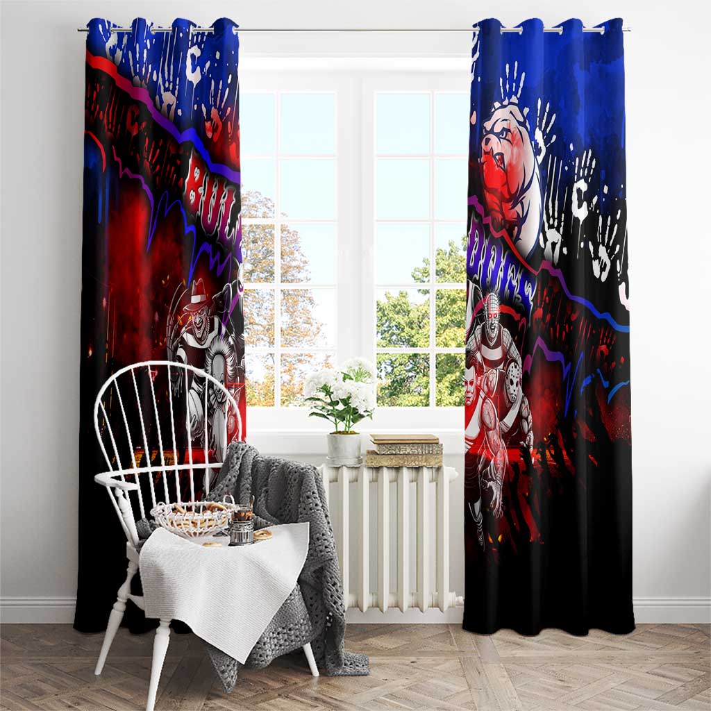 Step Into Horror Domain Bulldogs Football Window Curtain Halloween Horror Movie Characters - Aussie Hoodie
