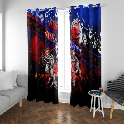 Step Into Horror Domain Bulldogs Football Window Curtain Halloween Horror Movie Characters - Aussie Hoodie