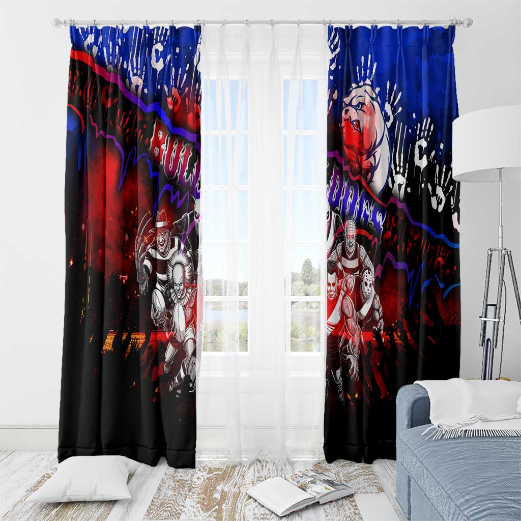Step Into Horror Domain Bulldogs Football Window Curtain Halloween Horror Movie Characters - Aussie Hoodie