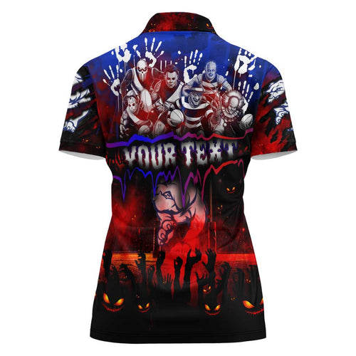 Step Into Horror Domain Bulldogs Football Women Polo Shirt Halloween Horror Movie Characters - Aussie Hoodie