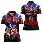 Step Into Horror Domain Bulldogs Football Women Polo Shirt Halloween Horror Movie Characters - Aussie Hoodie
