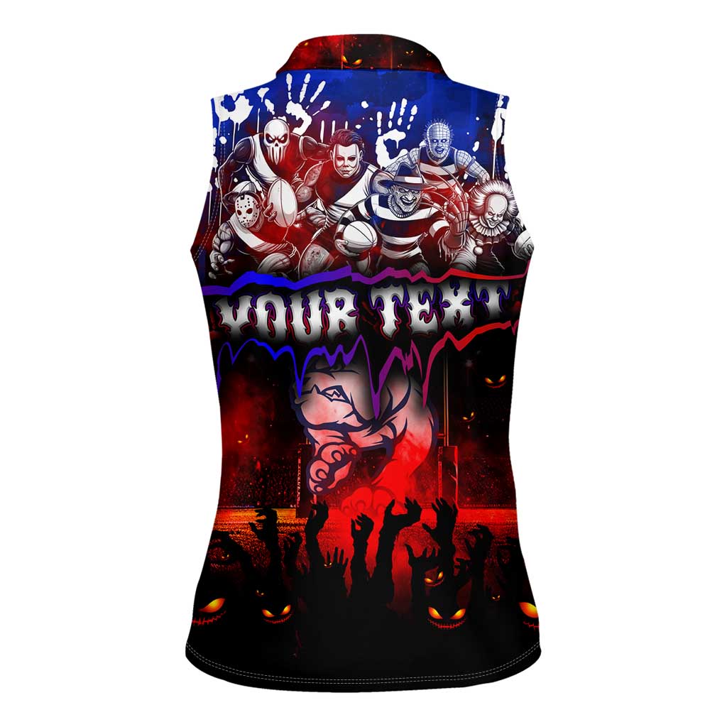 Step Into Horror Domain Bulldogs Football Women Sleeveless Polo Shirt Halloween Horror Movie Characters - Aussie Hoodie