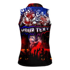 Step Into Horror Domain Bulldogs Football Women Sleeveless Polo Shirt Halloween Horror Movie Characters - Aussie Hoodie