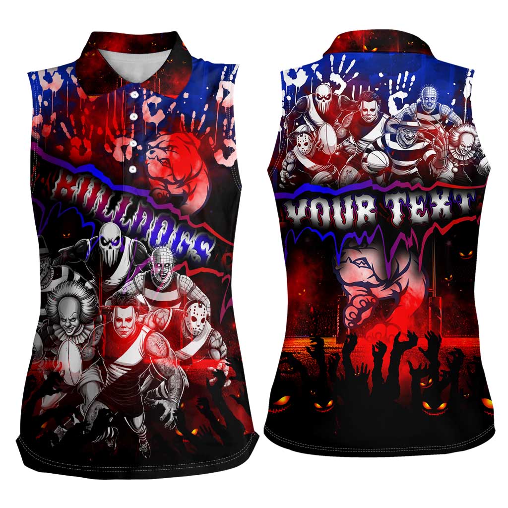 Step Into Horror Domain Bulldogs Football Women Sleeveless Polo Shirt Halloween Horror Movie Characters - Aussie Hoodie