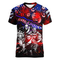 Step Into Horror Domain Bulldogs Football Women V-Neck T-Shirt Halloween Horror Movie Characters - Aussie Hoodie