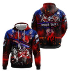 Step Into Horror Domain Bulldogs Football Zip Hoodie Halloween Horror Movie Characters - Aussie Hoodie
