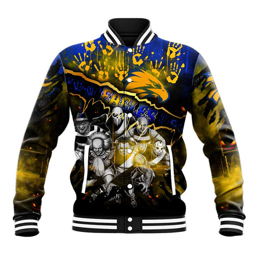 Step Into Horror Domain Eagles Football Baseball Jacket Halloween Horror Movie Characters - Aussie Hoodie