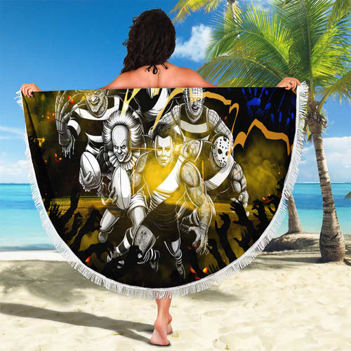Step Into Horror Domain Eagles Football Beach Blanket Halloween Horror Movie Characters - Aussie Hoodie