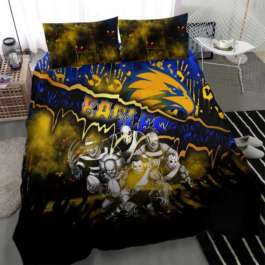 Step Into Horror Domain Eagles Football Bedding Set Halloween Horror Movie Characters - Aussie Hoodie