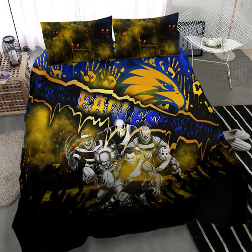 Step Into Horror Domain Eagles Football Bedding Set Halloween Horror Movie Characters - Aussie Hoodie