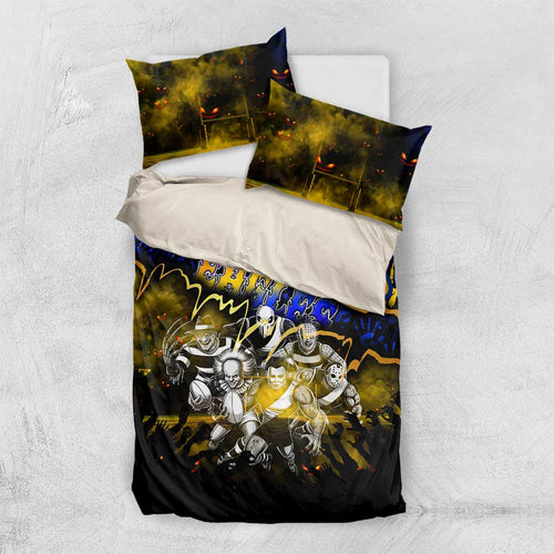 Step Into Horror Domain Eagles Football Bedding Set Halloween Horror Movie Characters - Aussie Hoodie