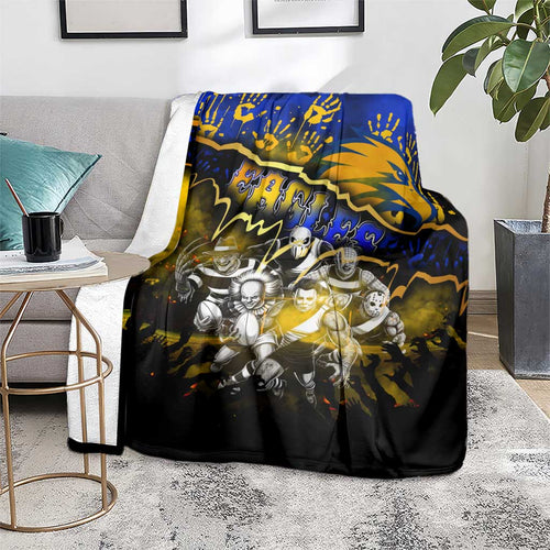 Step Into Horror Domain Eagles Football Blanket Halloween Horror Movie Characters - Aussie Hoodie