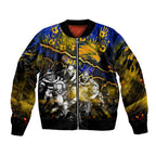 Step Into Horror Domain Eagles Football Bomber Jacket Halloween Horror Movie Characters - Aussie Hoodie