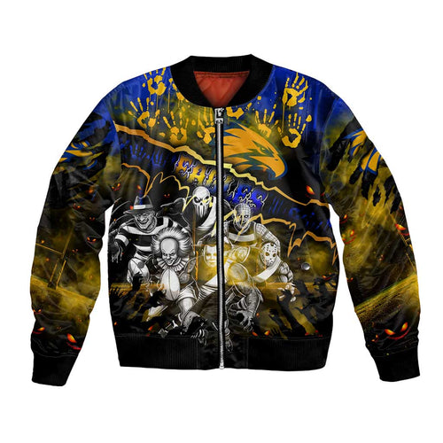 Step Into Horror Domain Eagles Football Bomber Jacket Halloween Horror Movie Characters - Aussie Hoodie