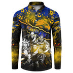 Step Into Horror Domain Eagles Football Button Sweatshirt Halloween Horror Movie Characters - Aussie Hoodie