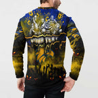 Step Into Horror Domain Eagles Football Button Sweatshirt Halloween Horror Movie Characters - Aussie Hoodie
