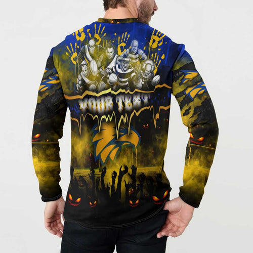 Step Into Horror Domain Eagles Football Button Sweatshirt Halloween Horror Movie Characters - Aussie Hoodie