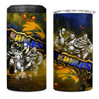 Step Into Horror Domain Eagles Football 4 in 1 Can Cooler Tumbler Halloween Horror Movie Characters - Aussie Hoodie