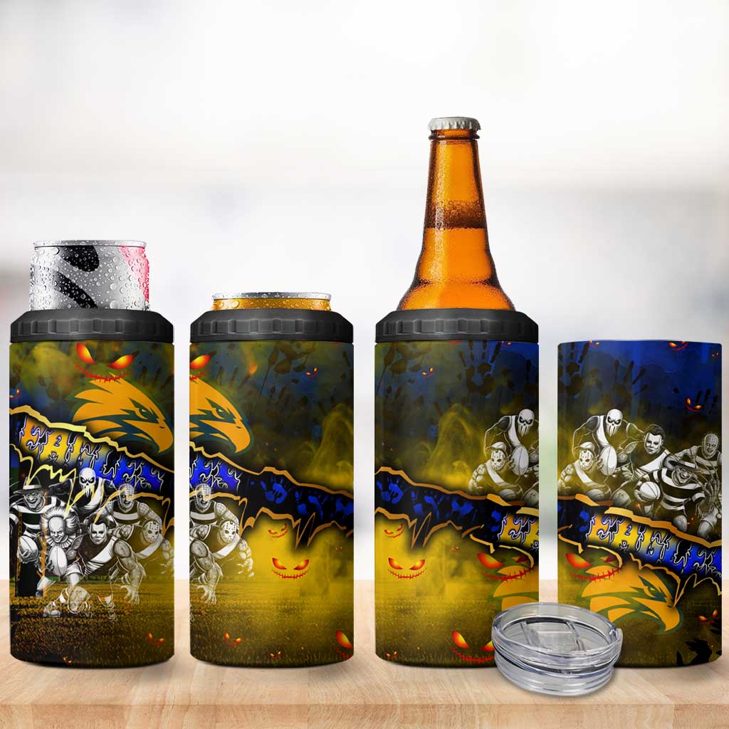 Step Into Horror Domain Eagles Football 4 in 1 Can Cooler Tumbler Halloween Horror Movie Characters - Aussie Hoodie