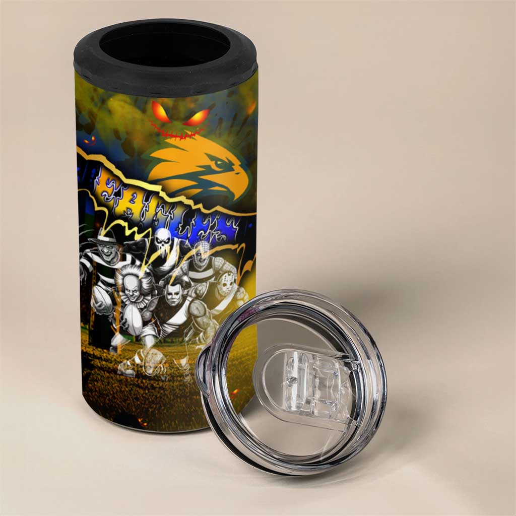 Step Into Horror Domain Eagles Football 4 in 1 Can Cooler Tumbler Halloween Horror Movie Characters - Aussie Hoodie