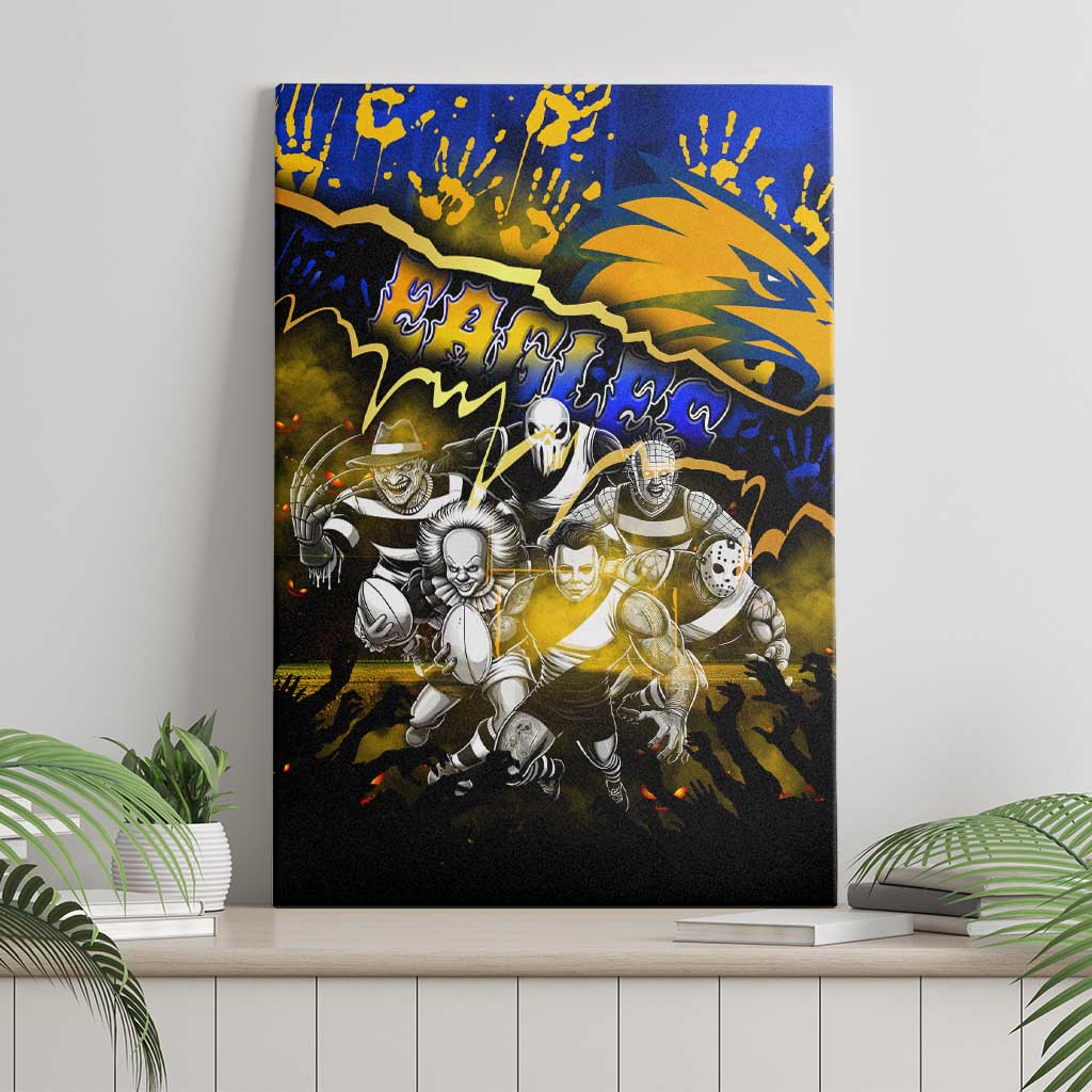 Step Into Horror Domain Eagles Football Canvas Wall Art Halloween Horror Movie Characters - Aussie Hoodie