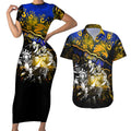 Step Into Horror Domain Eagles Football Couples Matching Short Sleeve Bodycon Dress and Hawaiian Shirt Halloween Horror Movie Characters - Aussie Hoodie
