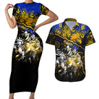 Step Into Horror Domain Eagles Football Couples Matching Short Sleeve Bodycon Dress and Hawaiian Shirt Halloween Horror Movie Characters - Aussie Hoodie