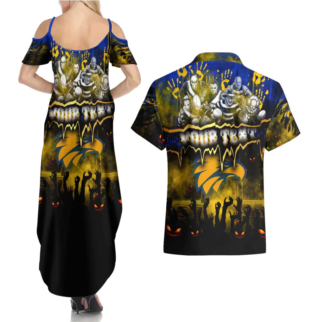 Step Into Horror Domain Eagles Football Couples Matching Summer Maxi Dress and Hawaiian Shirt Halloween Horror Movie Characters - Aussie Hoodie