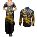 Step Into Horror Domain Eagles Football Couples Matching Summer Maxi Dress and Long Sleeve Button Shirt Halloween Horror Movie Characters - Aussie Hoodie