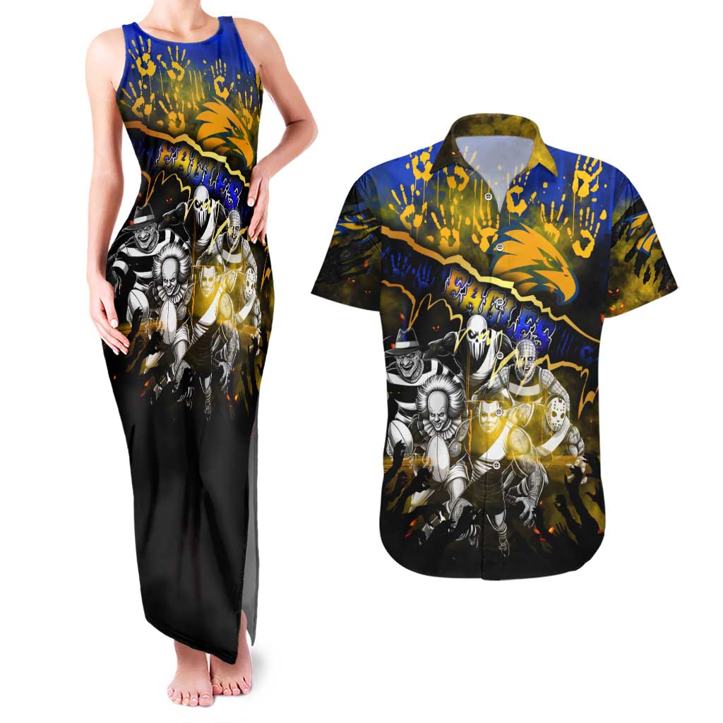 Step Into Horror Domain Eagles Football Couples Matching Tank Maxi Dress and Hawaiian Shirt Halloween Horror Movie Characters - Aussie Hoodie