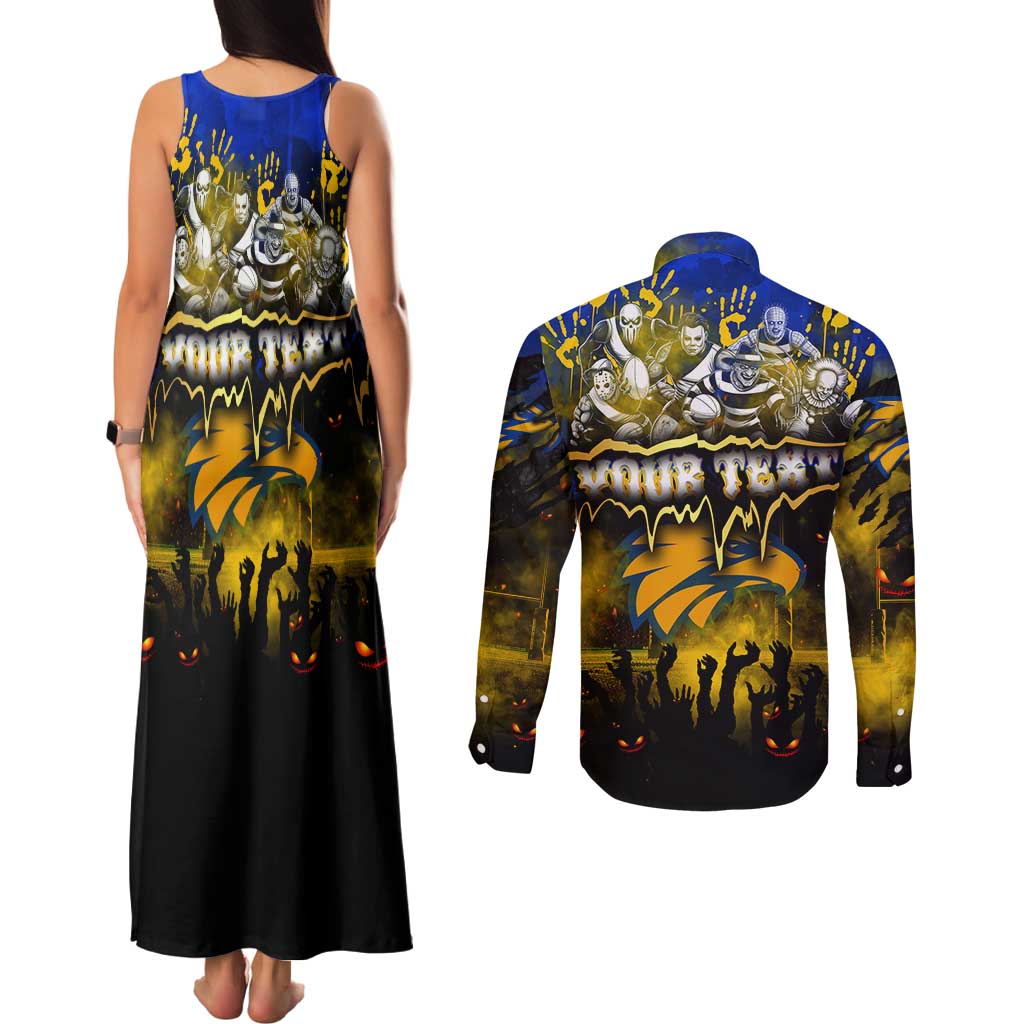 Step Into Horror Domain Eagles Football Couples Matching Tank Maxi Dress and Long Sleeve Button Shirt Halloween Horror Movie Characters - Aussie Hoodie