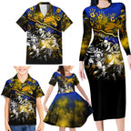 Step Into Horror Domain Eagles Football Family Matching Long Sleeve Bodycon Dress and Hawaiian Shirt Halloween Horror Movie Characters - Aussie Hoodie