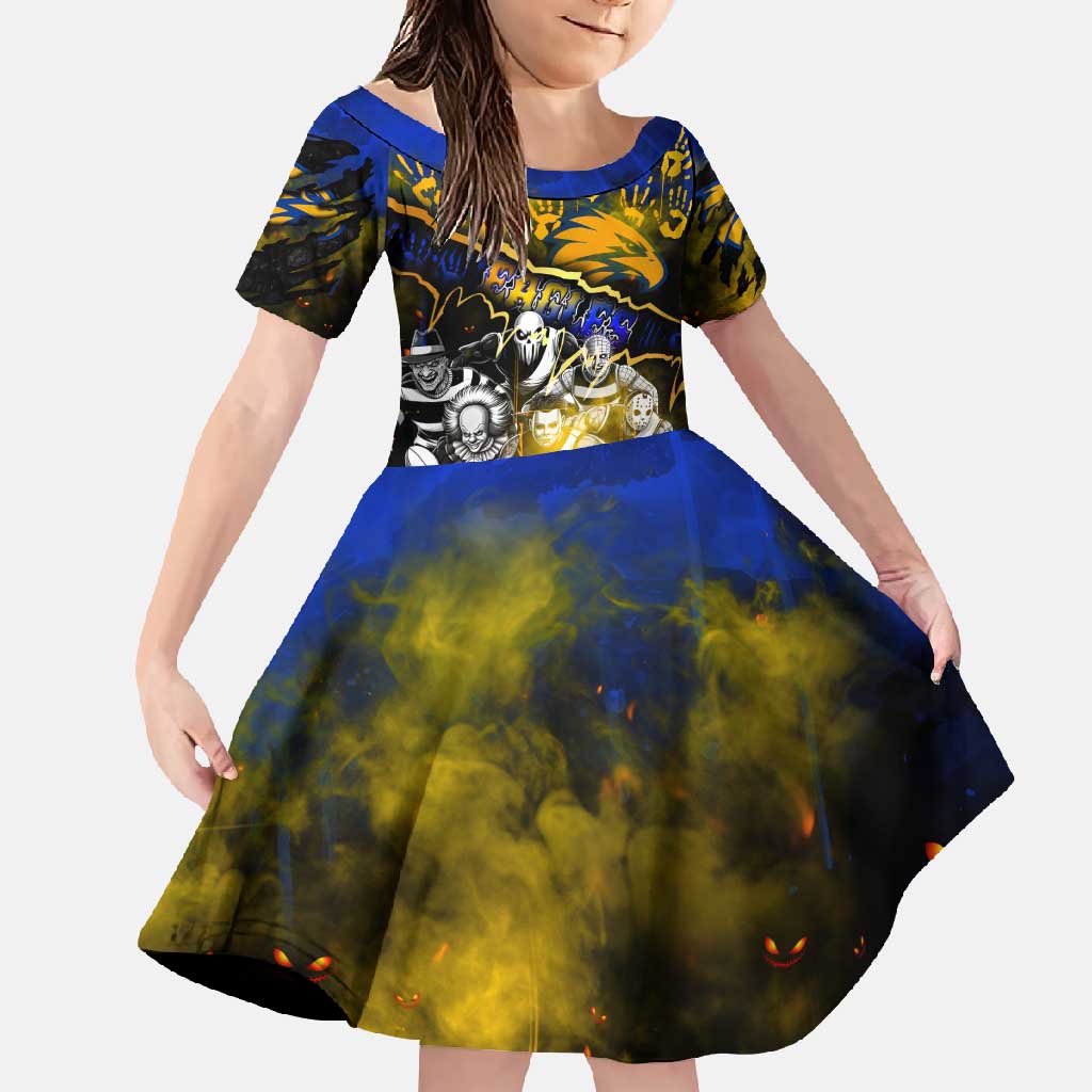 Step Into Horror Domain Eagles Football Family Matching Long Sleeve Bodycon Dress and Hawaiian Shirt Halloween Horror Movie Characters - Aussie Hoodie