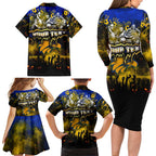 Step Into Horror Domain Eagles Football Family Matching Long Sleeve Bodycon Dress and Hawaiian Shirt Halloween Horror Movie Characters - Aussie Hoodie