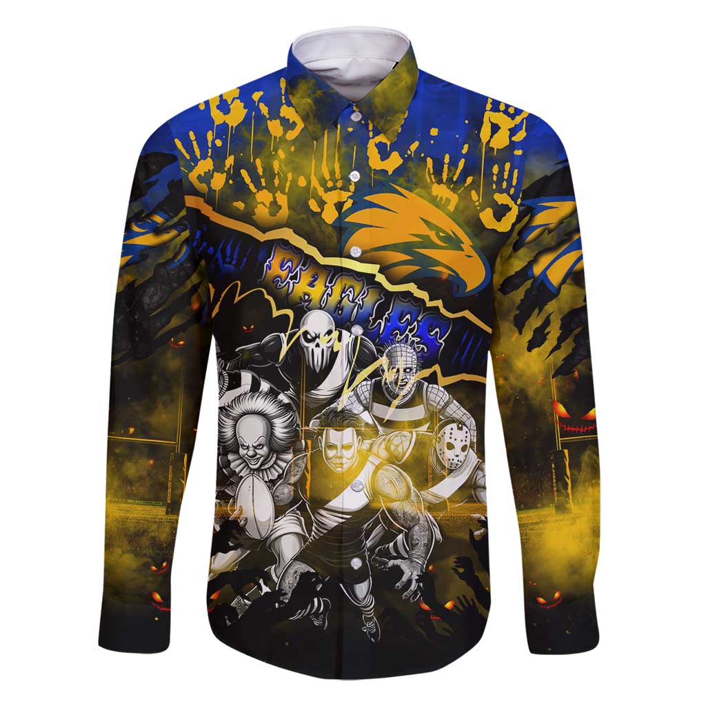 Step Into Horror Domain Eagles Football Family Matching Long Sleeve Bodycon Dress and Hawaiian Shirt Halloween Horror Movie Characters - Aussie Hoodie