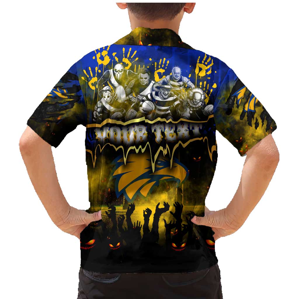Step Into Horror Domain Eagles Football Family Matching Mermaid Dress and Hawaiian Shirt Halloween Horror Movie Characters - Aussie Hoodie