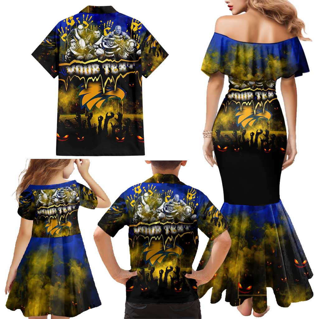 Step Into Horror Domain Eagles Football Family Matching Mermaid Dress and Hawaiian Shirt Halloween Horror Movie Characters - Aussie Hoodie