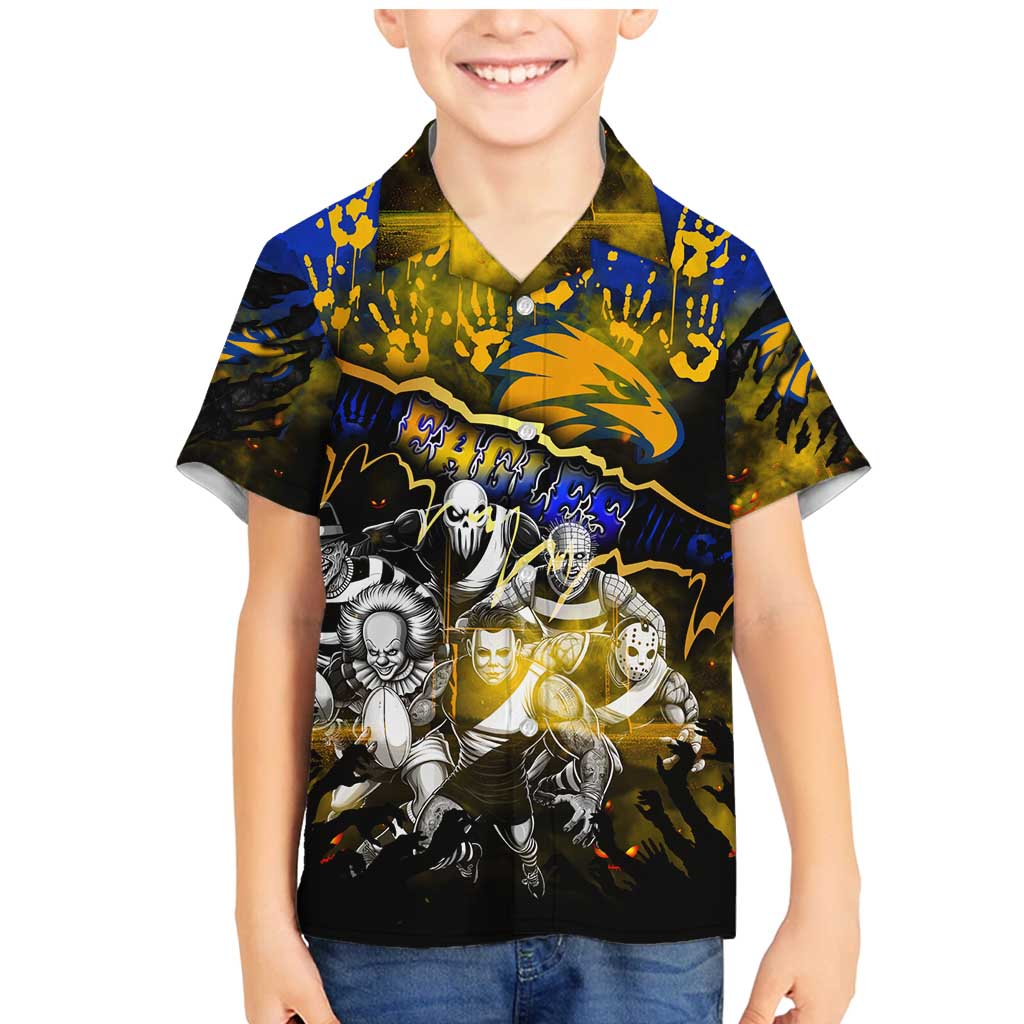 Step Into Horror Domain Eagles Football Family Matching Mermaid Dress and Hawaiian Shirt Halloween Horror Movie Characters - Aussie Hoodie