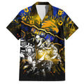 Step Into Horror Domain Eagles Football Family Matching Off The Shoulder Long Sleeve Dress and Hawaiian Shirt Halloween Horror Movie Characters - Aussie Hoodie